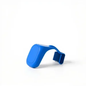 NimbleNest Wrist-Strap Training Clicker Blue, professional studio product photo on a white background.