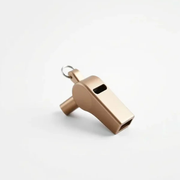 TinkerTail Pealess Dog Training Whistle Aluminium, professional studio product photo on a white background.