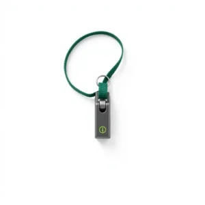 BrightCue Lanyard Dog Training Whistle Stainless Steel, professional studio product photo on a white background.