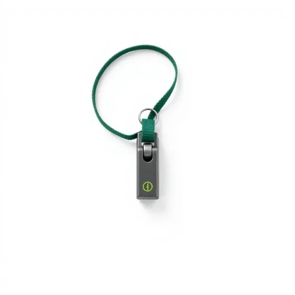 BrightCue Lanyard Dog Training Whistle Stainless Steel, professional studio product photo on a white background.