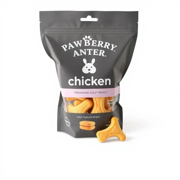Pawberry Pantry Dog Chicken Dog Training Treat 80g, professional studio product photo on a white background.