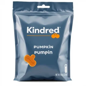 Kindred Kibble Dog Pumpkin Dog Training Treat 200g, professional studio product photo on a white background.