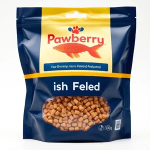 Pawberry Pantry Fish Shrimp Micro Pellets Fish Food 60g, professional studio product photo on a white background.