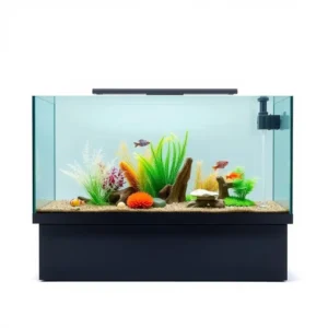 AquaMorrow 90L Glass Aquarium Panoramic, professional studio product photo on a white background.