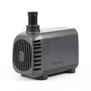 Fin & Fern Single Outlet Aquarium Air Pump Up to 30L, professional studio product photo on a white background.