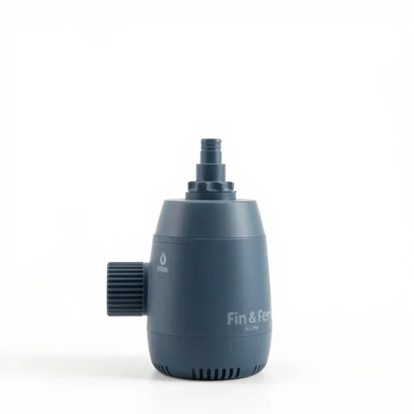 Fin & Fern Adjustable Flow Aquarium Air Pump Up to 150L, professional studio product photo on a white background.