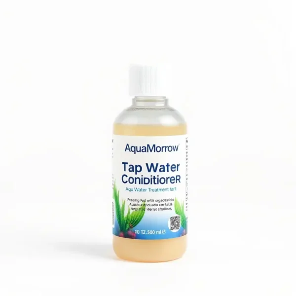 AquaMorrow Tap Water Conditioner Aquarium Water Treatment 100ml, professional studio product photo on a white background.