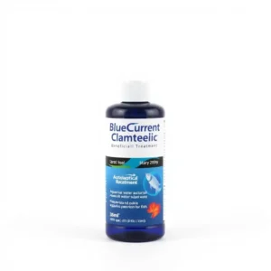 BlueCurrent Beneficial Bacteria Aquarium Water Treatment 250ml, professional studio product photo on a white background.