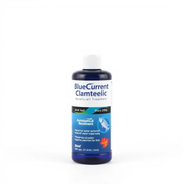 BlueCurrent Beneficial Bacteria Aquarium Water Treatment 250ml, professional studio product photo on a white background.