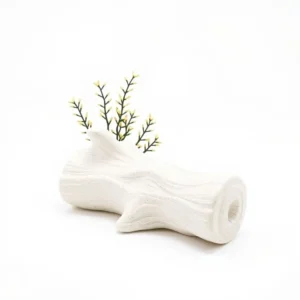 Fin & Fern Ceramic Log Aquarium Decoration 18cm, professional studio product photo on a white background.