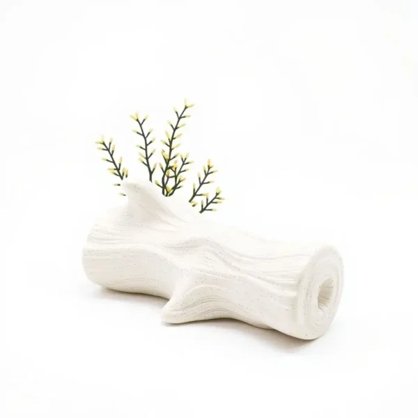 Fin & Fern Ceramic Log Aquarium Decoration 18cm, professional studio product photo on a white background.