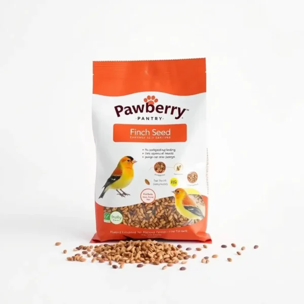 Pawberry Pantry Bird Finch Seed Bird Food 500g, professional studio product photo on a white background.