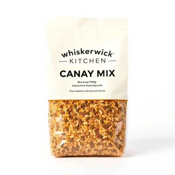 Whiskerwick Kitchen Bird Canary Mix Bird Food 750g, professional studio product photo on a white background.
