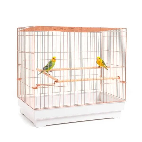 FeatherFern Flight Bird Cage 60 × 40 × 70cm, professional studio product photo on a white background.