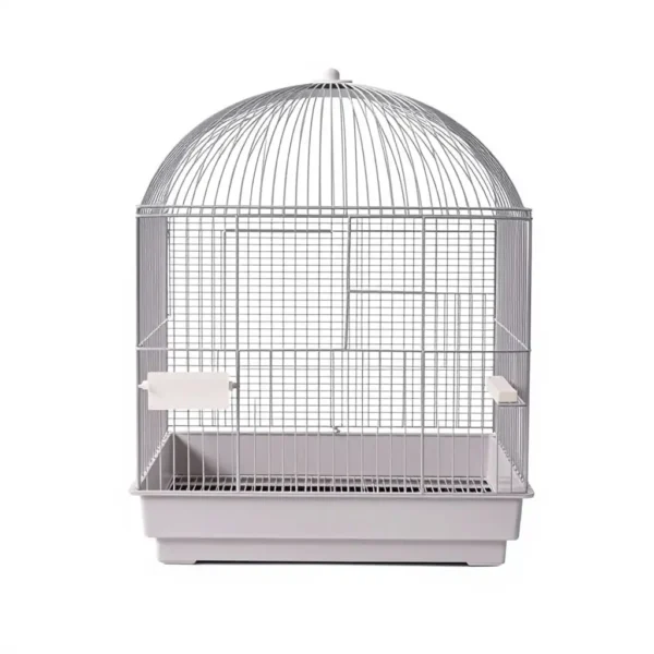 Perch & Petal Dome-Top Bird Cage 45 × 35 × 60cm, professional studio product photo on a white background.