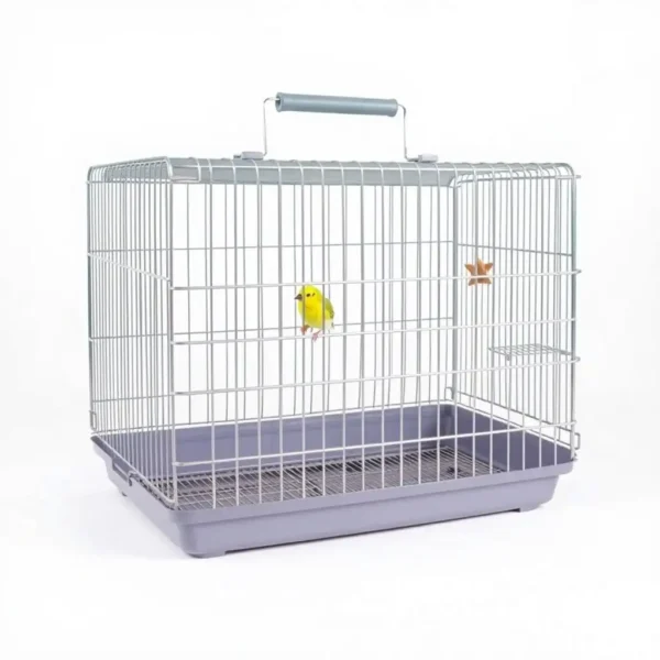 Chirrup Cove Travel Bird Cage 35 × 25 × 40cm, professional studio product photo on a white background.