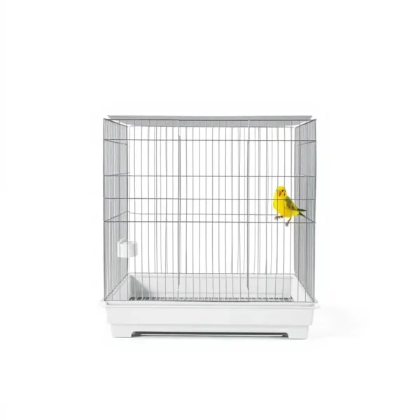 Perch & Petal Open-Top Bird Cage 75 × 45 × 90cm, professional studio product photo on a white background.