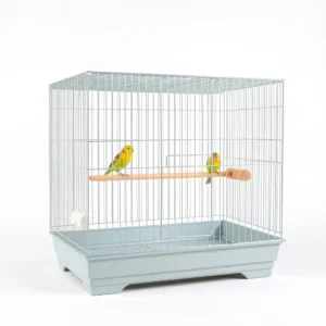 Perch & Petal Breeding Bird Cage 50 × 40 × 50cm, professional studio product photo on a white background.