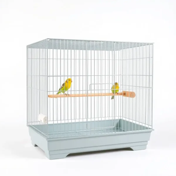 Perch & Petal Breeding Bird Cage 50 × 40 × 50cm, professional studio product photo on a white background.