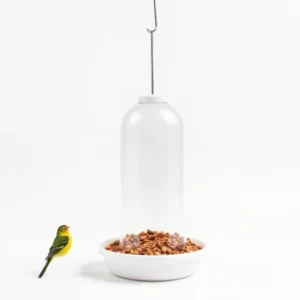 FeatherFern No-Mess Hopper Bird Feeder 500g, professional studio product photo on a white background.