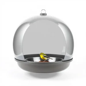 FeatherFern Window Bath Bird Feeder 750ml, professional studio product photo on a white background.