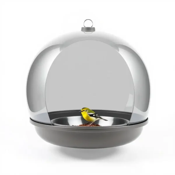 FeatherFern Window Bath Bird Feeder 750ml, professional studio product photo on a white background.