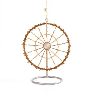 FeatherFern Foraging Wheel Bird Toy Small, professional studio product photo on a white background.