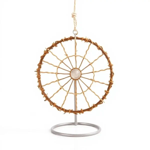 FeatherFern Foraging Wheel Bird Toy Small, professional studio product photo on a white background.