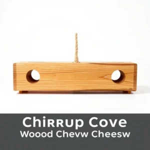 Chirrup Cove Wood Block Chew Bird Toy Medium to Large, professional studio product photo on a white background.