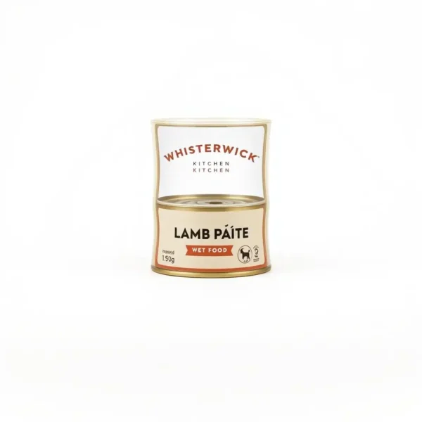 Whiskerwick Kitchen Dog Lamb Pâté Adult Wet Food 150g, professional studio product photo on a white background.