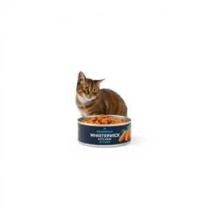 Whiskerwick Kitchen Cat Turkey & Carrot Adult Wet Food 400g, professional studio product photo on a white background.