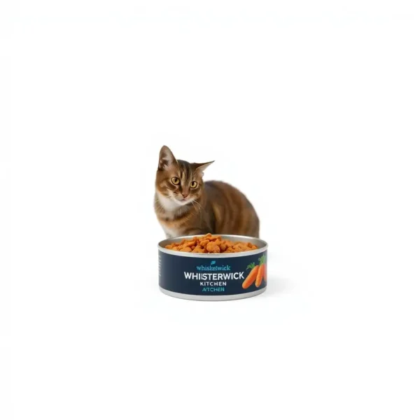 Whiskerwick Kitchen Cat Turkey & Carrot Adult Wet Food 400g, professional studio product photo on a white background.