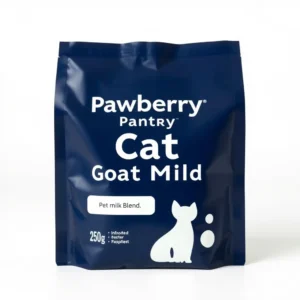 Pawberry Pantry Cat Goat Milk Blend Pet Milk Supplement 250g, professional studio product photo on a white background.