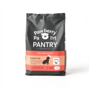 Pawberry Pantry Dog Sensitive Digestion Adult Special Diet Food 1kg, professional studio product photo on a white background.