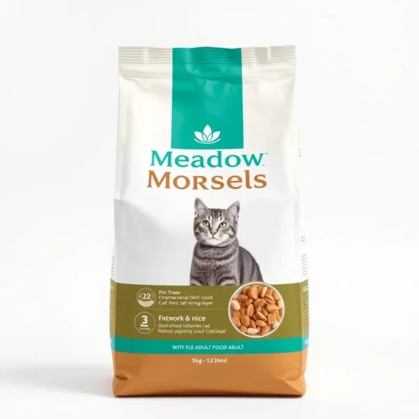 Meadow Morsels Cat Grain-Free Adult Special Diet Food 3kg, professional studio product photo on a white background.