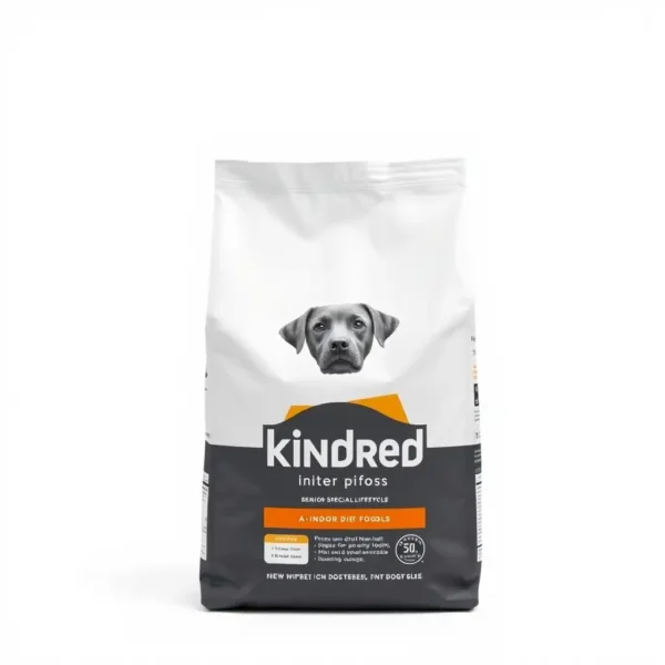 Kindred Kibble Dog Indoor Lifestyle Senior Special Diet Food 5kg, professional studio product photo on a white background.
