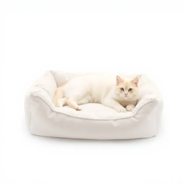 CloudTail Cushion Pet Bed 60 × 45cm, professional studio product photo on a white background.
