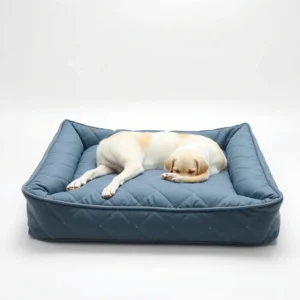 CloudTail Quilted Cotton Pet Resting Mat 50 × 35cm, professional studio product photo on a white background.