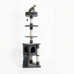 CloudTail 170cm Cat Tree Charcoal, professional studio product photo on a white background.