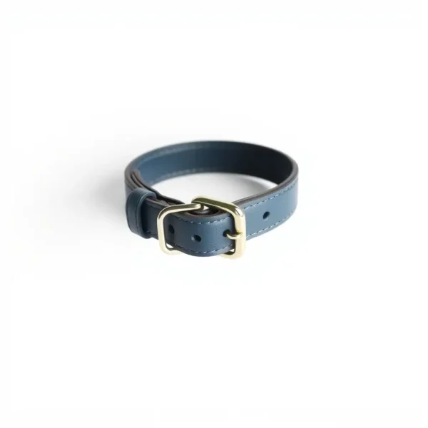 Harbour Hound Vegan Leather Pet Collar 35–50cm, professional studio product photo on a white background.