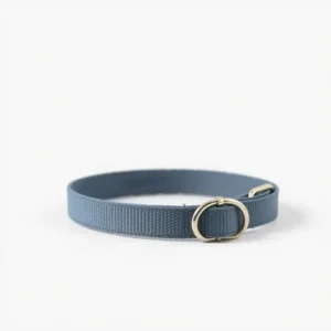 NimbleNest Woven Cotton Pet Collar 18–28cm, professional studio product photo on a white background.