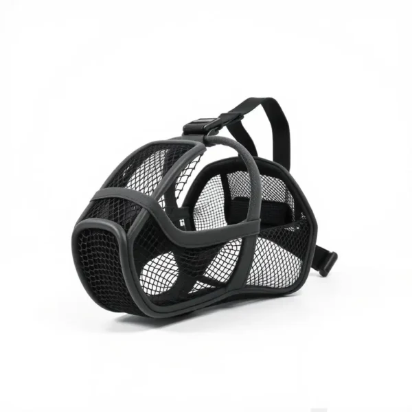 TrailPaws Padded Mesh Dog Basket Muzzle 22–27cm, professional studio product photo on a white background.