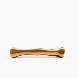 TinkerTail Coffee Wood Dog Chew Toy Medium, professional studio product photo on a white background.
