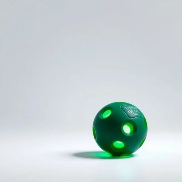 TinkerTail Glow Fetch Pet Ball 6.5cm, professional studio product photo on a white background.