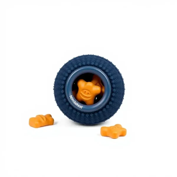 NimbleNest Rolling Treat Interactive Pet Toy Small, professional studio product photo on a white background.