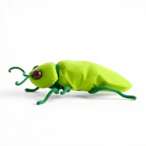 Playfern Crinkle Beetle Cat Teaser Wand 50cm, professional studio product photo on a white background.