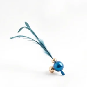 Playfern Bell & Feather Cat Teaser Wand 55cm, professional studio product photo on a white background.