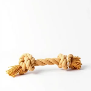 Pawberry Play Double-Knot Tug Dog Rope Toy 25cm, professional studio product photo on a white background.
