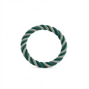 Pawberry Play Braided Ring Dog Rope Toy 18cm, professional studio product photo on a white background.