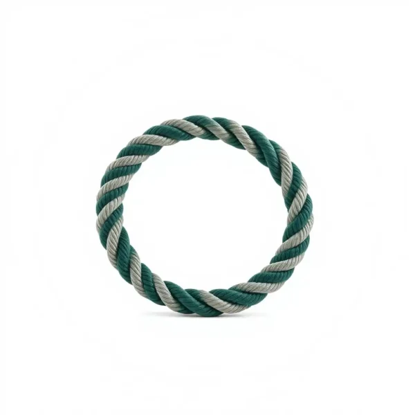 Pawberry Play Braided Ring Dog Rope Toy 18cm, professional studio product photo on a white background.